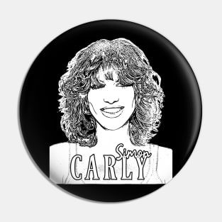 Carly simon // White retro Pin