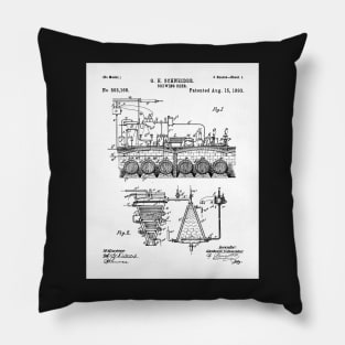 Brewing Beer Patent - Beer Art - Black And White Pillow