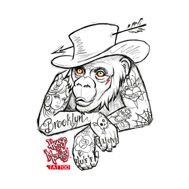 House of Monkey Tattooo House Of Monkey Tattoo Tapestry TeePublic