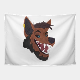 Anthro wolf face Tapestry