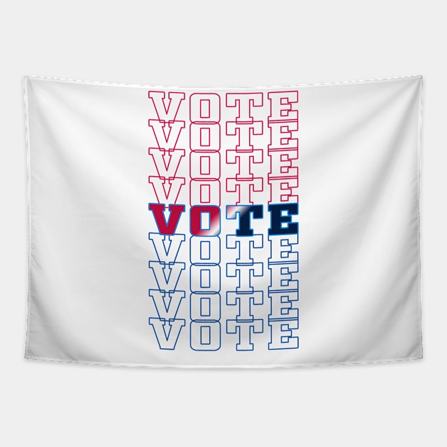 Vote Red White & Blue Tapestry by IronLung Designs