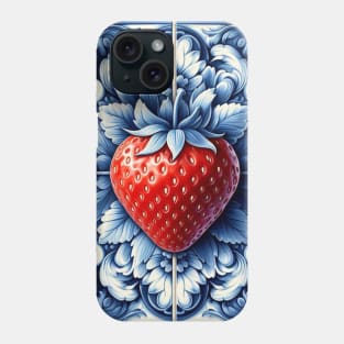 Delft Tile With Strawberry No.5 Phone Case