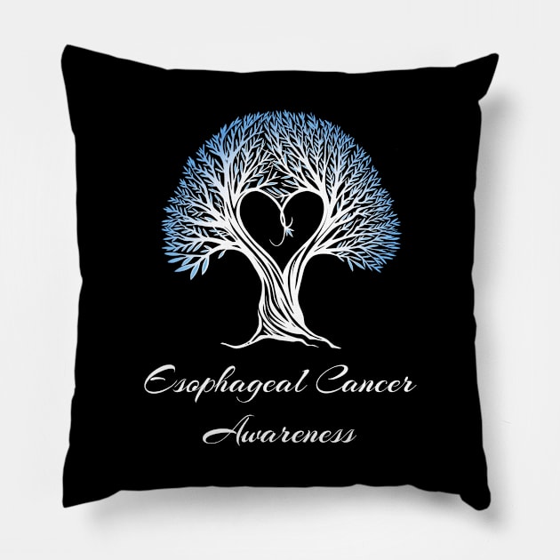 Esophageal Cancer Awareness Tree With Heart Pillow by MerchAndrey