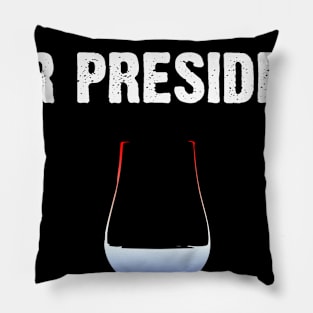 Whiskey for President in White Text Pillow