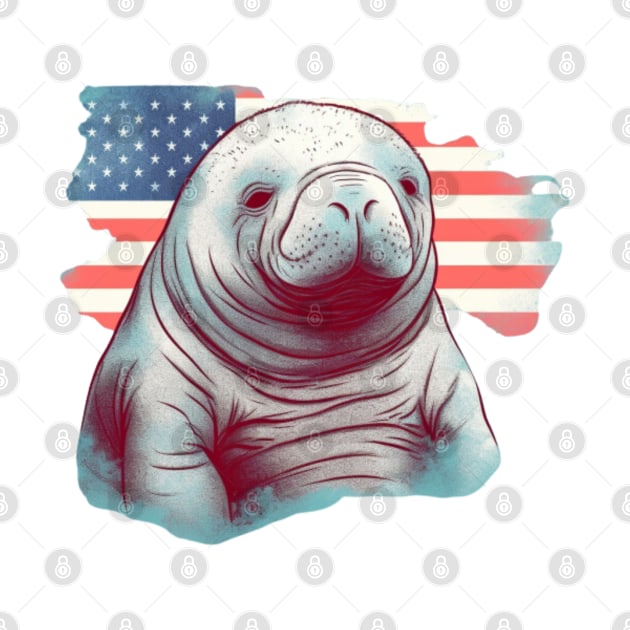 Stars & Stripes Manatee by ThatSimply!