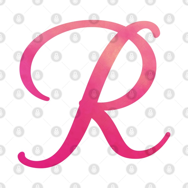 Letter R Monogram, Pink Color Personalized Design by Star58