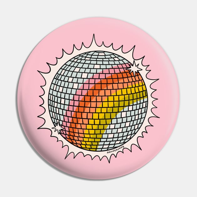 Rainbow Disco Ball Pin by Doodle by Meg