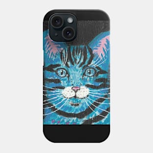 Blue Tabby cat face Phone Case