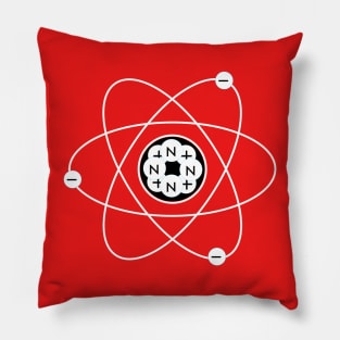 Black and White Atom Structure for Physics Science and Electrical engineering Students Pillow