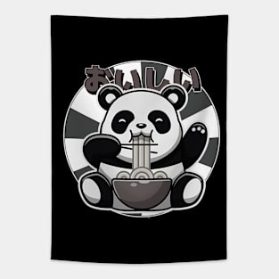 Panda Eating Ramen Tapestry