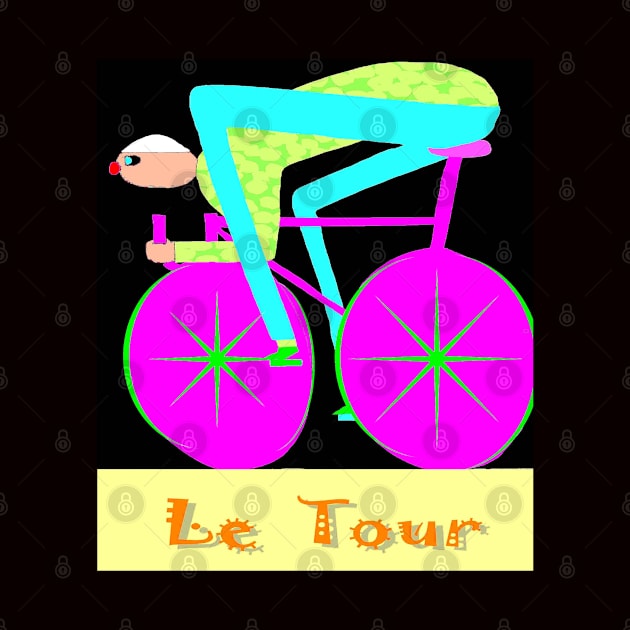 Le Tour : Abstract Psychedelic Bicycle Racing Advertising Print by posterbobs