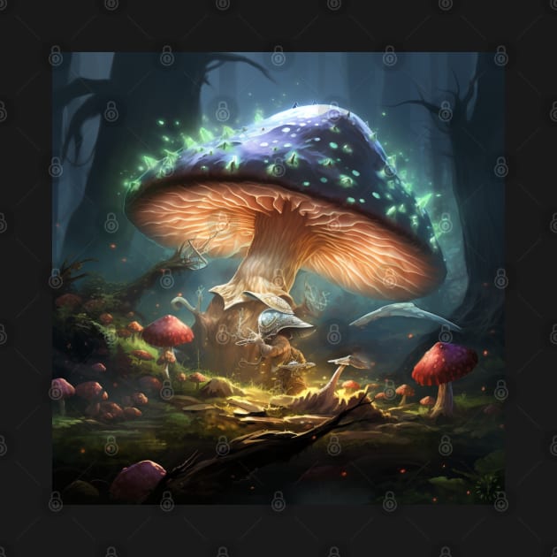 holographic mushroom by FehuMarcinArt