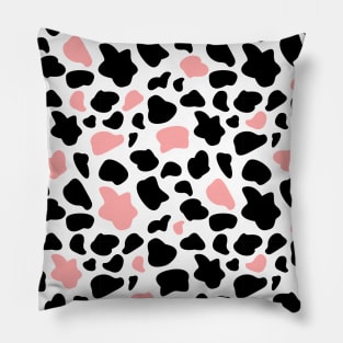 Pink and Black cow print Pillow