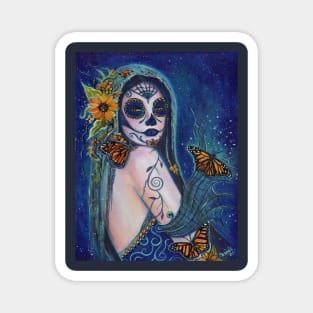 Day of the dead art breaking free by Renee Lavoie Magnet