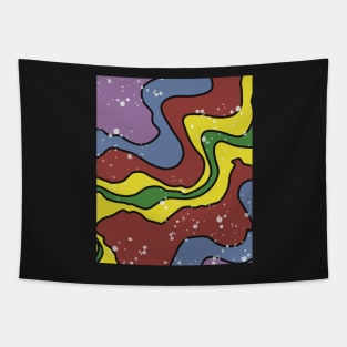 Rich Earthy Abstract Retro Liquid Swirls Tapestry