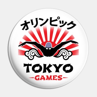 Mens Butterfly Swimmer Tokyo Olympics Swimming Fan Pin