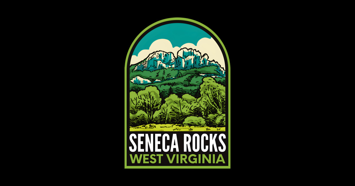 Seneca Rocks West Virginia Vintage - Seneca Rocks - Sticker | TeePublic