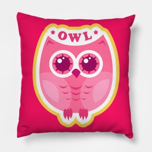 Owl Cute Cartoon Drawing Pillow