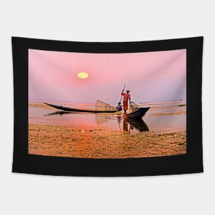 Sunset over Inle Lake Tapestry