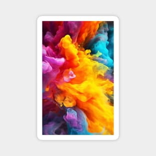 Spectrum Splash - Colorful Ink Drop Macro Abstract Art Magnet