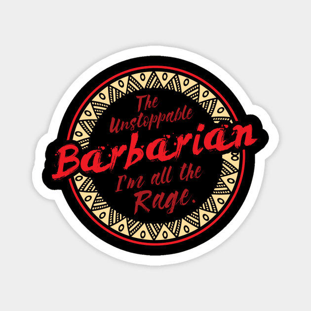 Dungeons & Dragons Barbarian Class Magnet by Natural 20 Shirts