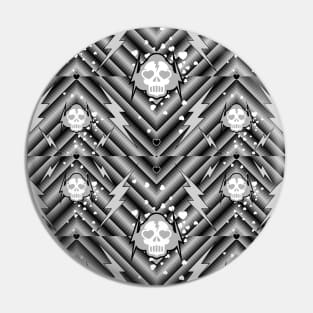 Lightning Skull pattern 2 Pin