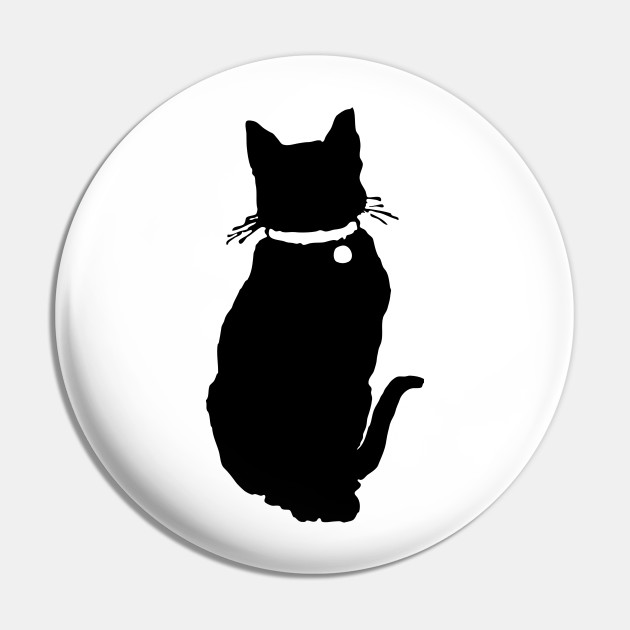 Black Cat Sitting Black Cat Pin Teepublic Au