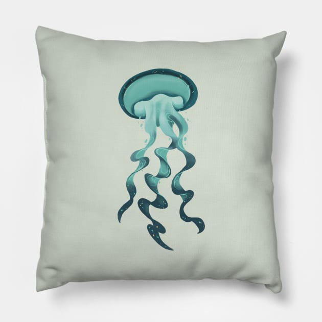 cosmic jellyfish Pillow by iamCapoon