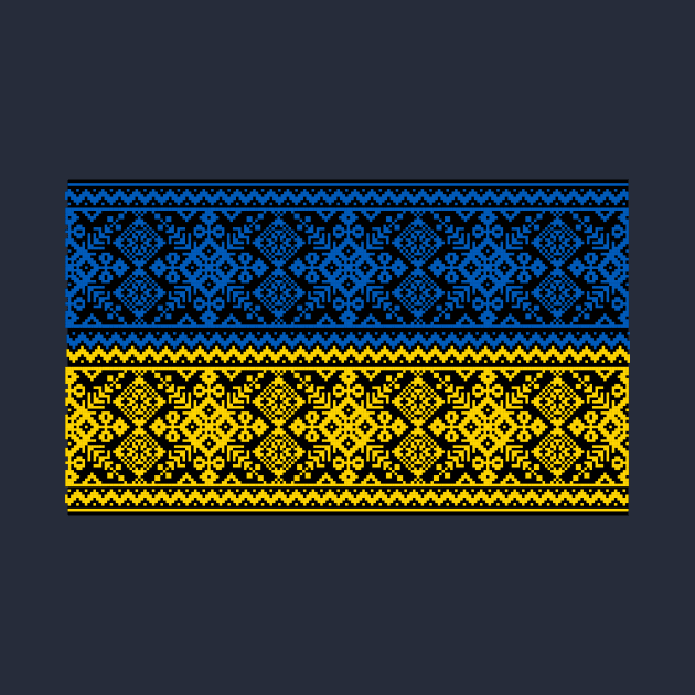 Ukrainian traditional vishivanka, Vintage Ukraine flag by g14u