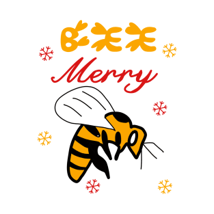 Bee Merry Cute Funny Christmas Snow Flake Costume T-Shirt