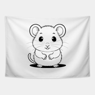 Cute Baby Hamster Animal Outline Tapestry