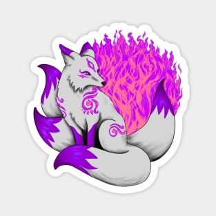 Purple Kitsune Fox Magnet