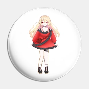 little girl in red dress Pin