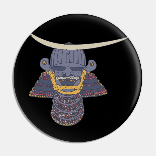 Date Masamune - Samurai Helmet - Feudal Ruler Pin by DeWinnes