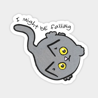 I Might Be Falling Circle Cat Magnet