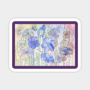 Floral Watercolour Collage Magnet