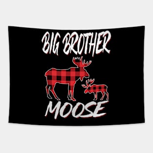 Red Plaid Big Brother Moose Matching Family Pajama Christmas Gift Tapestry
