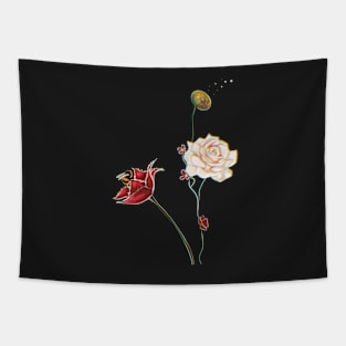 Floral Bouquet With Bee Tapestry