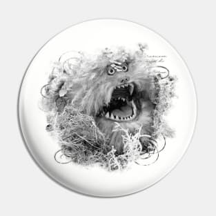 Fizzgig Black and White Pin