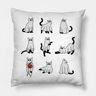 Ghost Cat Funny Halloween Pillow