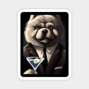 Chow Chow Suit Martini Magnet