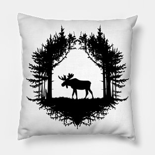 Minimalistic Moose Silhouette Design Pillow