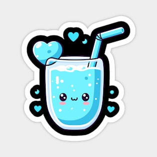 Cute Kawaii Blue Lagoon Cocktail Drink Art | Cute Food Design for Kawaii Lovers Magnet