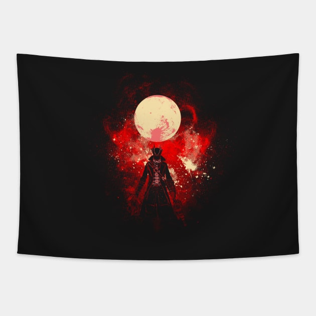 Red Moon Art Tapestry by Donnie