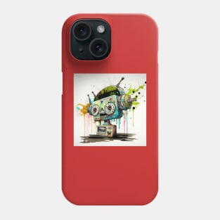 Robot Radio Head Splatter Phone Case