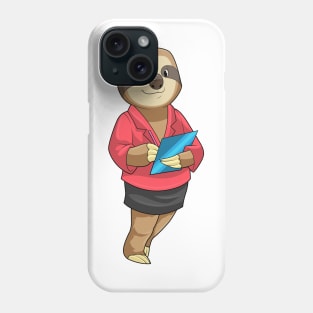 Sloth as Secretary with Notepad Phone Case