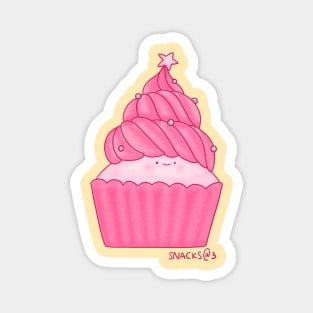 PINK ChristmasTree Cupcake Magnet