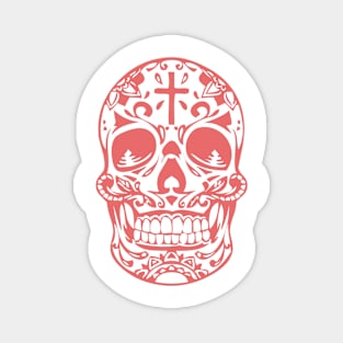 Smoky pink designer skeleton head Magnet