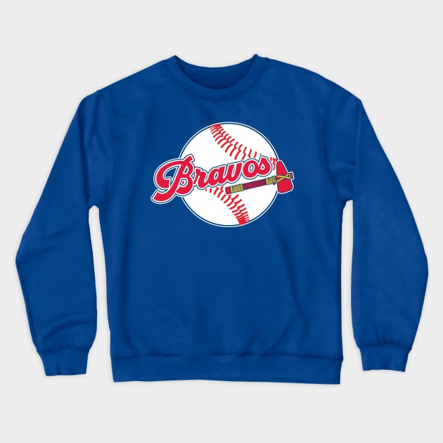Gamas Threads Let's Go Bravos Baseball Nickname Crewneck Sweatshirt