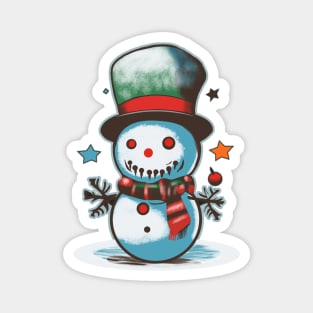 Creepy Snowman Magnet